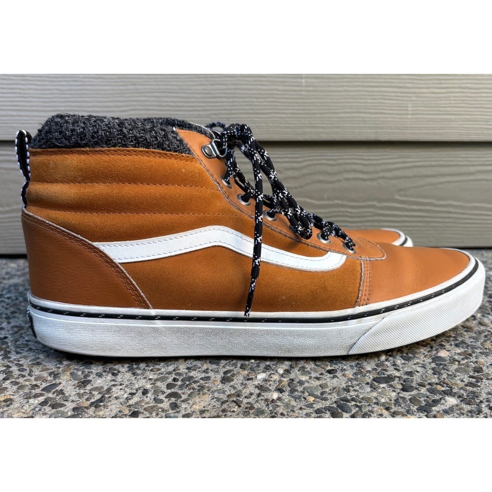 Vans Mens Sk8-Hi MTE‎ Brown Leather Suede High Top Sneakers Size 12 721356